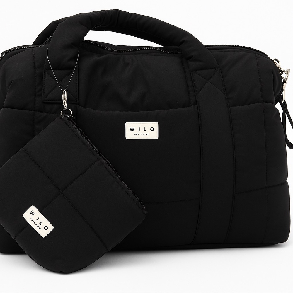 NEW Wilo the Label Quilted
multi pocket Weekender Bag